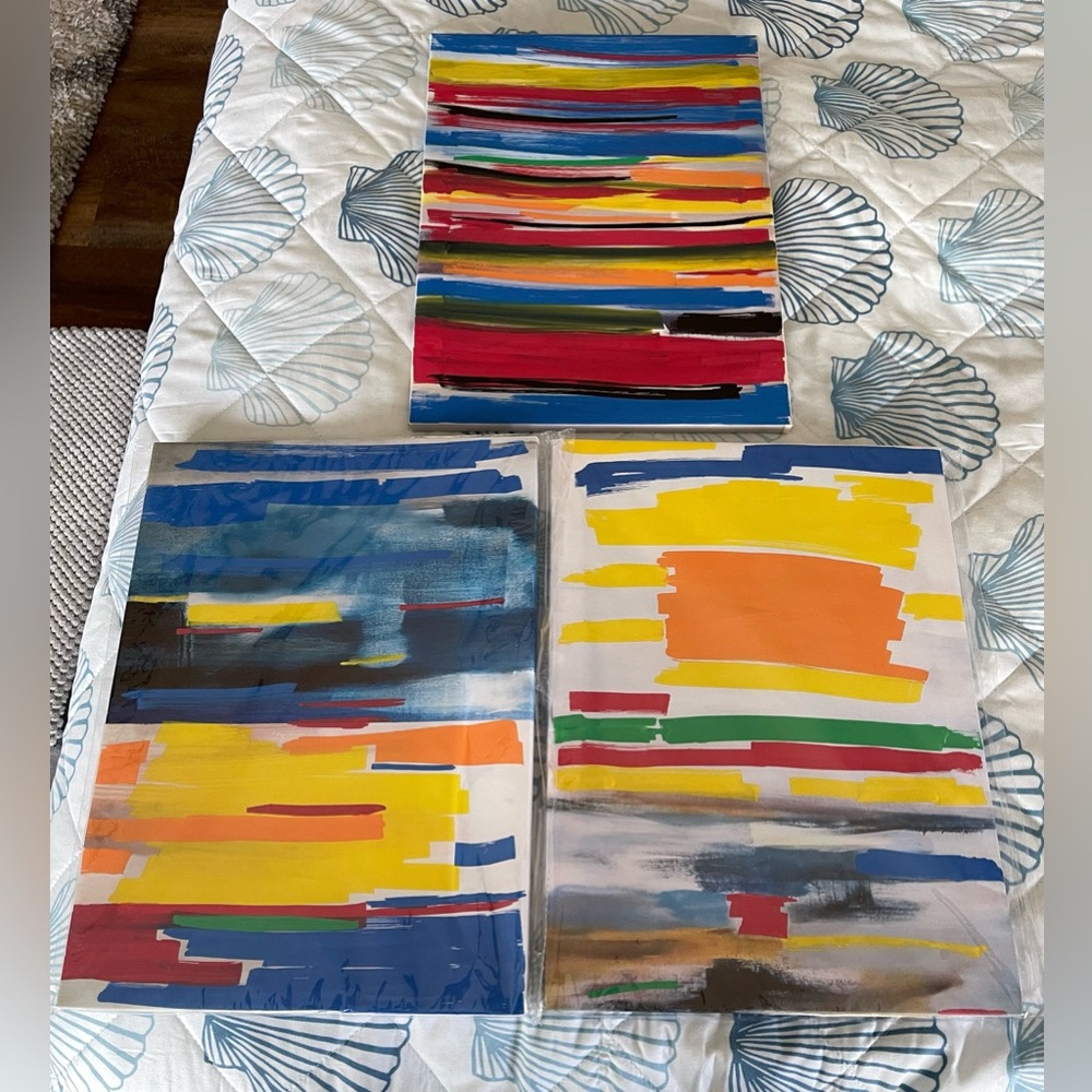 Three paintings. Done by local artist